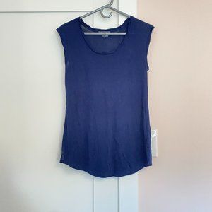Vince Crew Neck Sleeveless Top Navy Size S